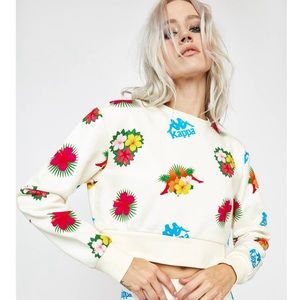NWT Kappa Authentic Denpassar crop sweater Hawaiian tropical theme women’s L